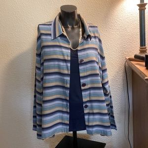 Sag Harbor Multi Color Strips Lightweight Jacket